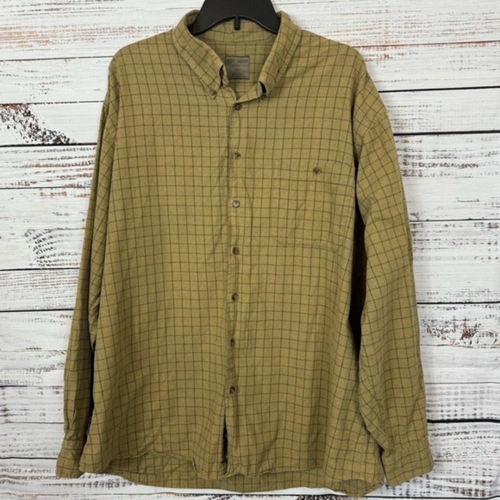 Scott Barber brown plaid‎  2X casual button down long sleeve shirt
